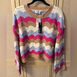 NWT NYC Knits Multicolor Girly Chevron Sweater
